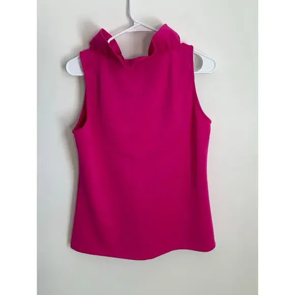 Gretchen Scott Jersey Sleeveless Ruffneck Top size large - Picture 4 of 6